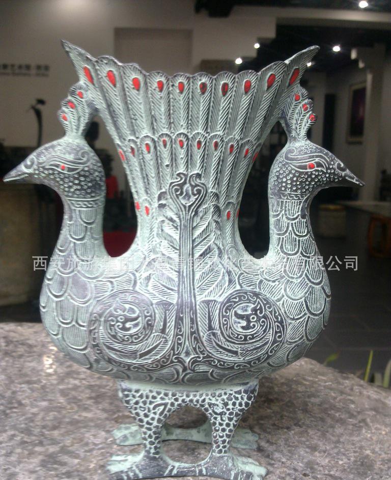 仿古 青銅器 老器 雙鳳杯 禮品 收藏 批發零售